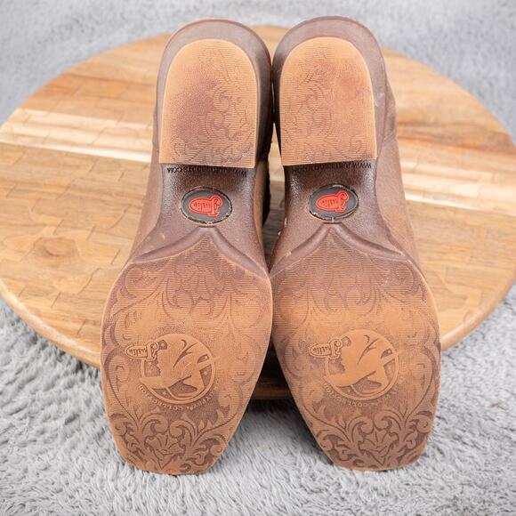 Justin Winona Women's Ankle Booties Brown Leather Cowboy Western 6 B - Picture 7 of 7